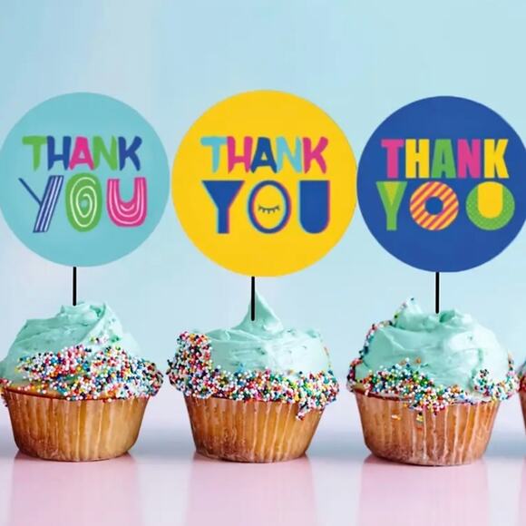 New 500 Piece Roll Self-Adhesive Thank You Stickers - 8 Designs - Picture 3 of 4
